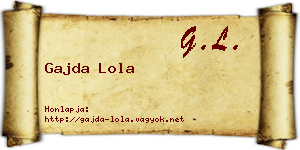 Gajda Lola névjegykártya